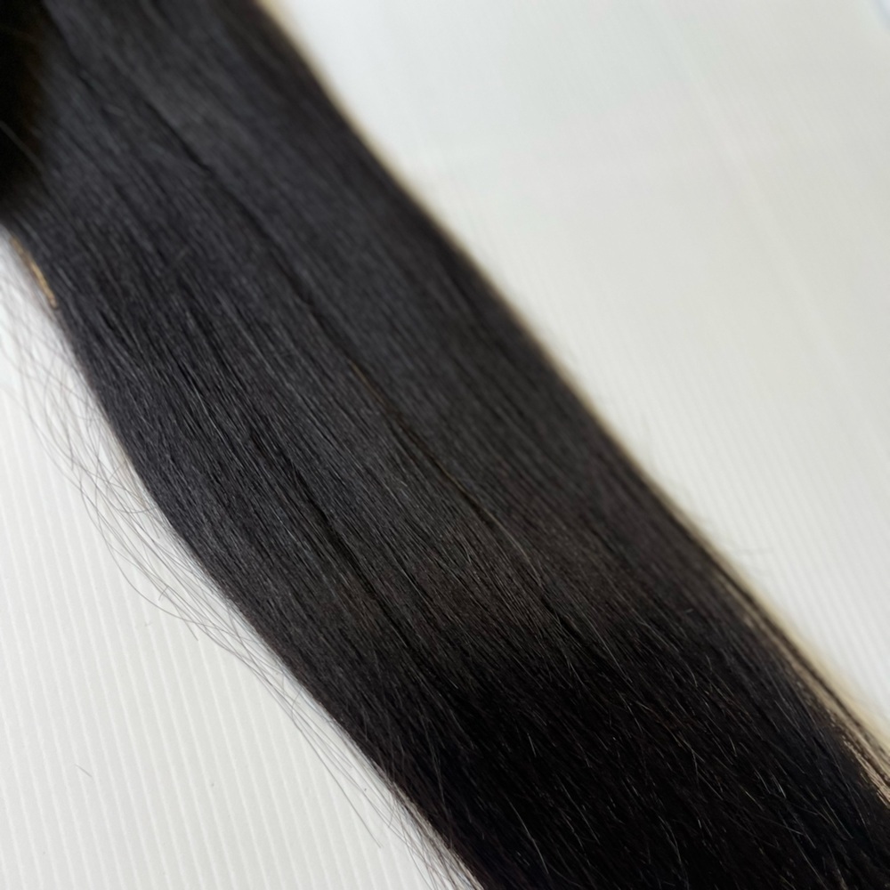Ultra Silky 100% Human hair 1# Black Straight  Hair Extensions wefts - Picture 3 of 6